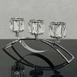 3 Arms Crystal Candle Holders, Arch Candlestick Table Candelabras Centerpieces, Dinning Room, Cabinet Ornaments, Home