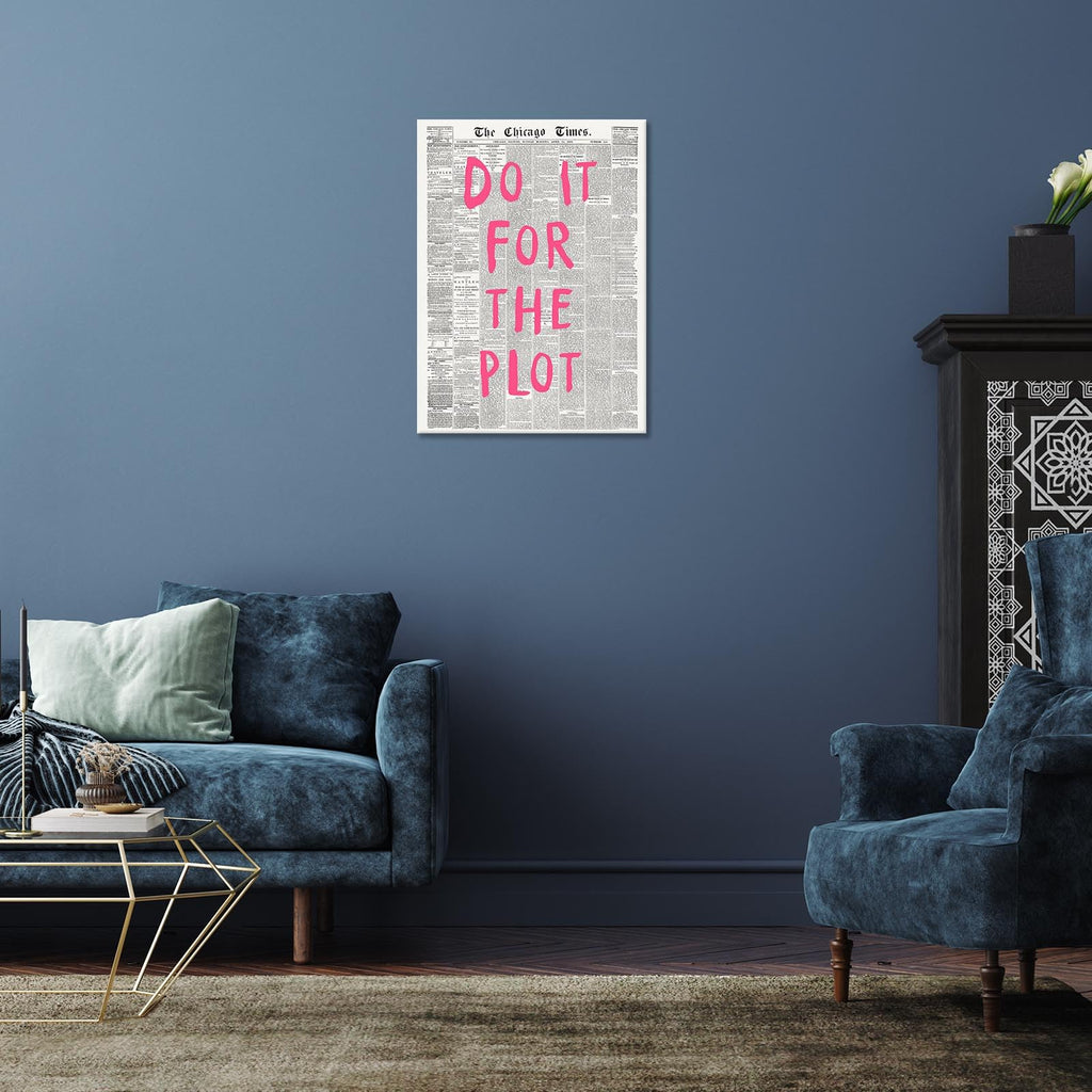 Retro Black And White Chicago Newspaper Poster Pink Trendy Preppy Apartment Motivational Affirmation Do It For The