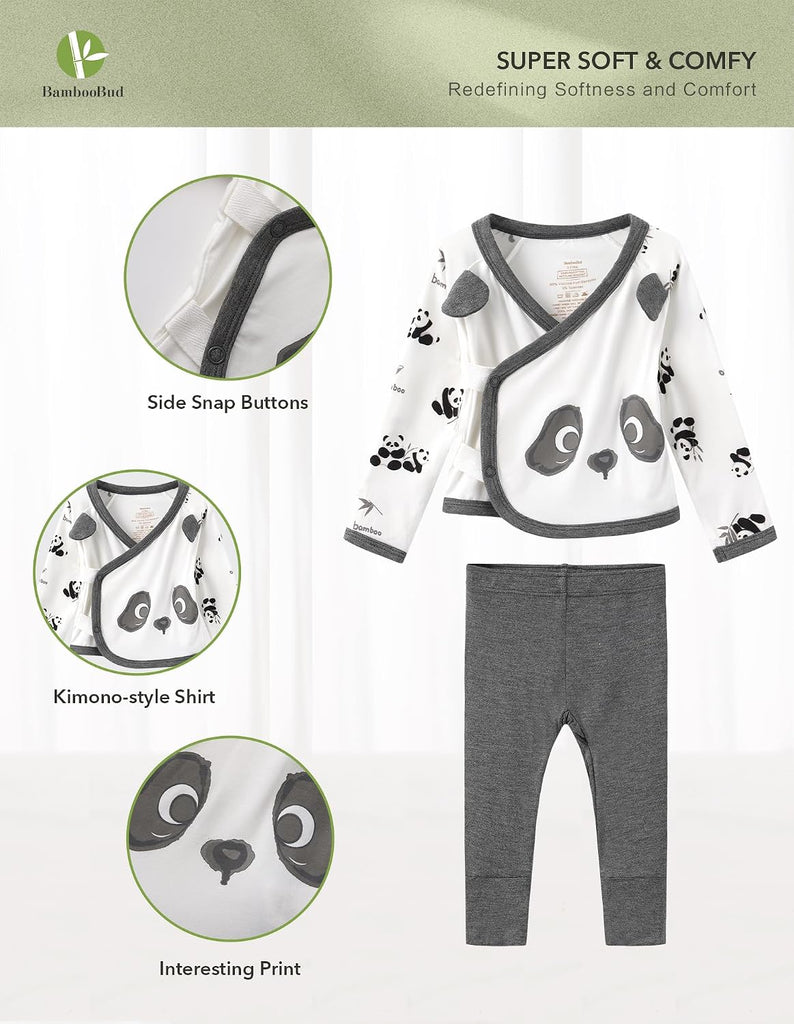Baby Girls Clothes Set Long Sleeve Kimono Top and Pants Sets Outfit Viscose from Bamboo Outfits