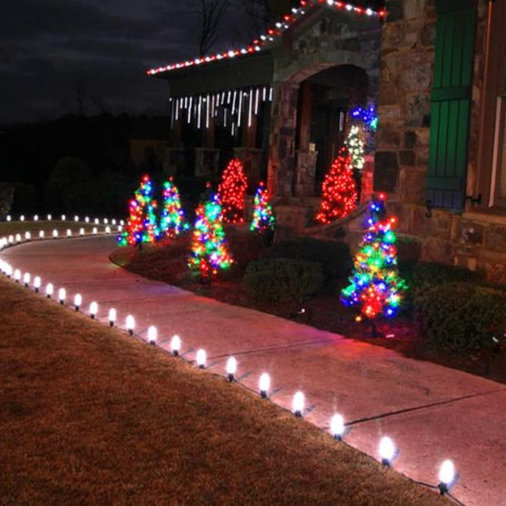 C9 Christmas String Lights, 100 LED 66 FT Waterproof Connectable Green Wire Fairy Lights, Christmas Lights for Indoor