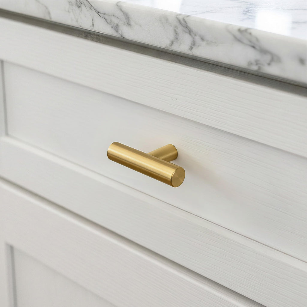12 Pack Gold Cabinet Knobs, Brushed Brass Dresser Knobs, 2 Inch