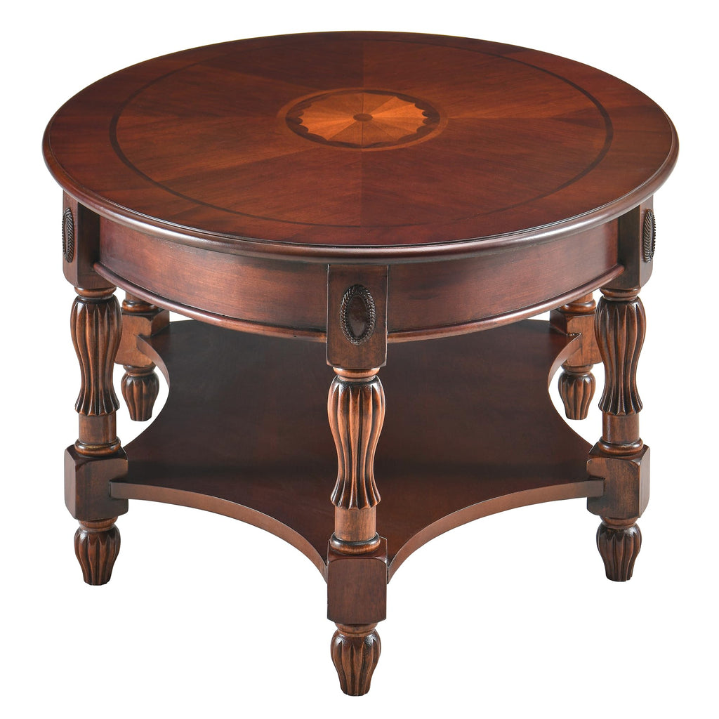 Oval Coffee Table, Cherry Solid Wood Coffee Table with Storage Drawer, Victorian Antique Vintage Coffee Tables
