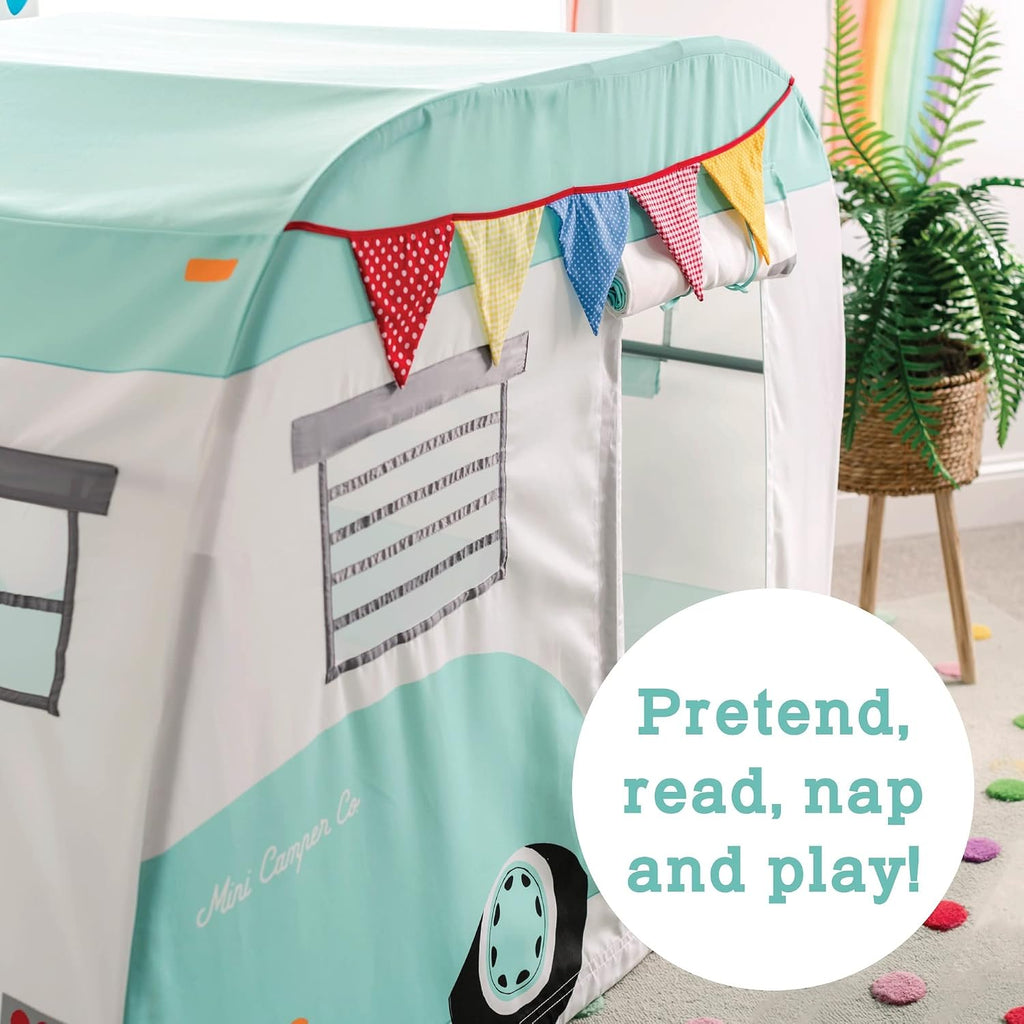 Camper Playhouse - Pretend, Indoor Fort for Kids - 43 x 55 x 36 inch Play Set Made of Cotton Canvas - Easy Assembly &
