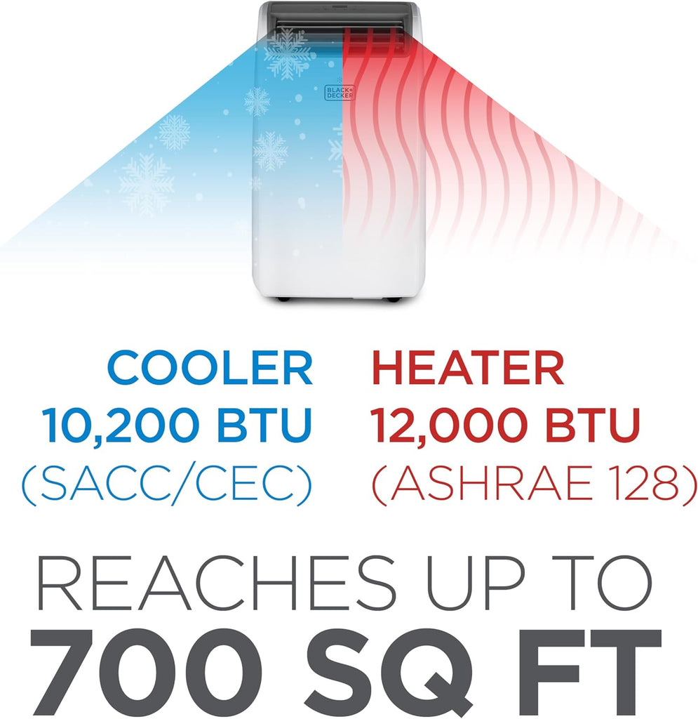 Portable Air Conditioner with Heat, 14,000 BTU with 12,000 BTU Heating for Rooms Up To 700 Sq. Ft.