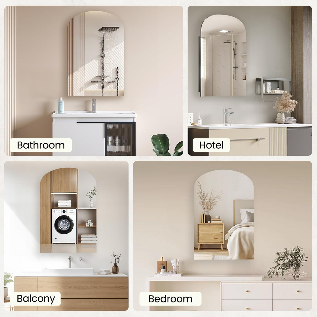 16x24 Inch Arched Bathroom Medicine Cabinet Mirror Storage
