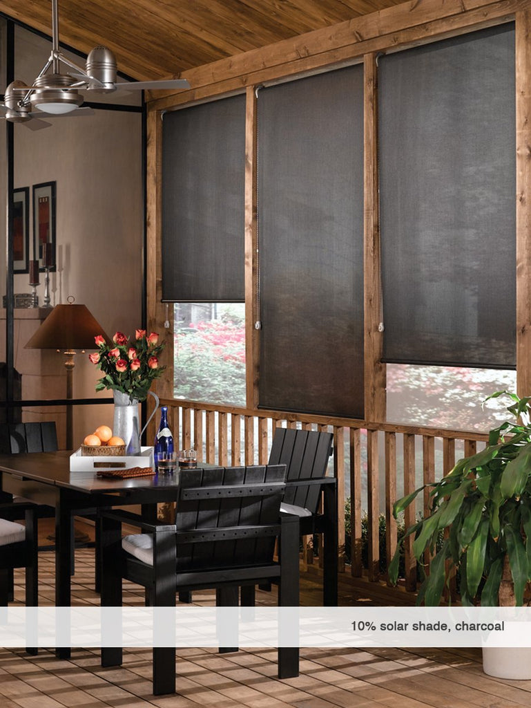 Custom Cordless Solar Shades 10 Percent Openness 35w x 66H, Ivory