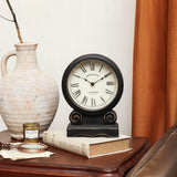HOME Mantel Clock, Retro Desk Clock Silent-Non-Ticking Battery Operated Wooden Mantel Clock for Living Room