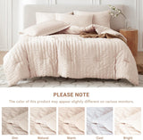7 Pieces Queen Comforter Set, Seersucker Bed in a Bag Queen, All Season Luxury Bedding Set with Comforter, Flat Sheet