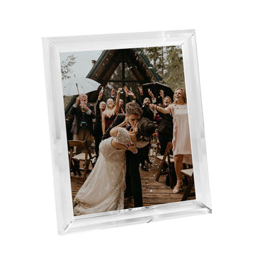 Crystal 8x10 Inch Picture Frame, Wedding Frame Tabletop Display, Display Pictures 8'' x 10'', Comes with Gift Box