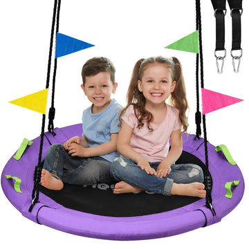 Tree Swing, Saucer Swing 40 Inch for Kids, Outdoor Swing, Purple