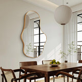Irregular Wall Mirror - Wall Mirrors Decorative 22"x 36" Asymmetrical Abstract Mirror Aviation Aluminum Alloy Frame