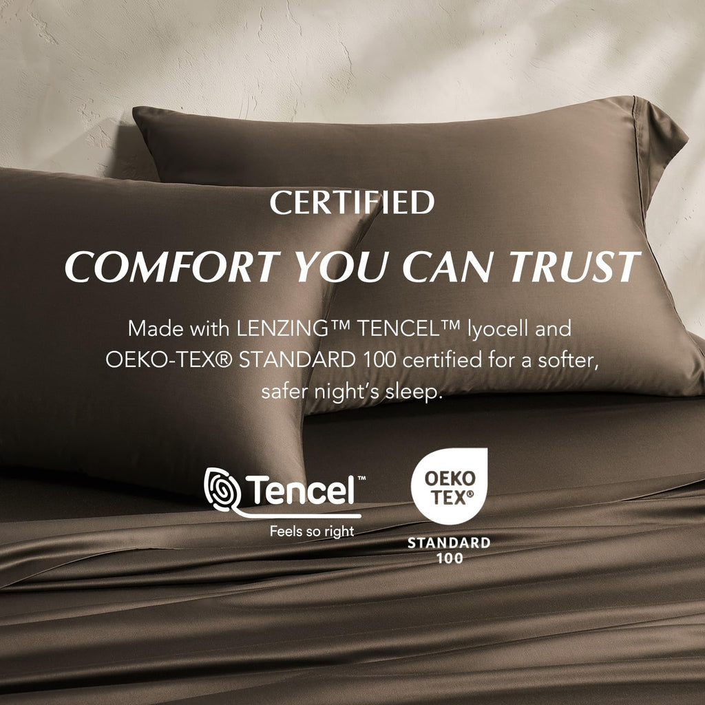 TencelTM Sheet Set, Breathable & Cooling, Cal.King, Espresso Brown
