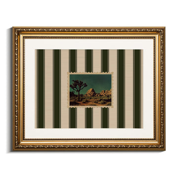 Gold Framed Wall Art, Western Scenic Stamps Canvas Print Home Decor Vintage Art Painting Picture Bathroom Wall Decor