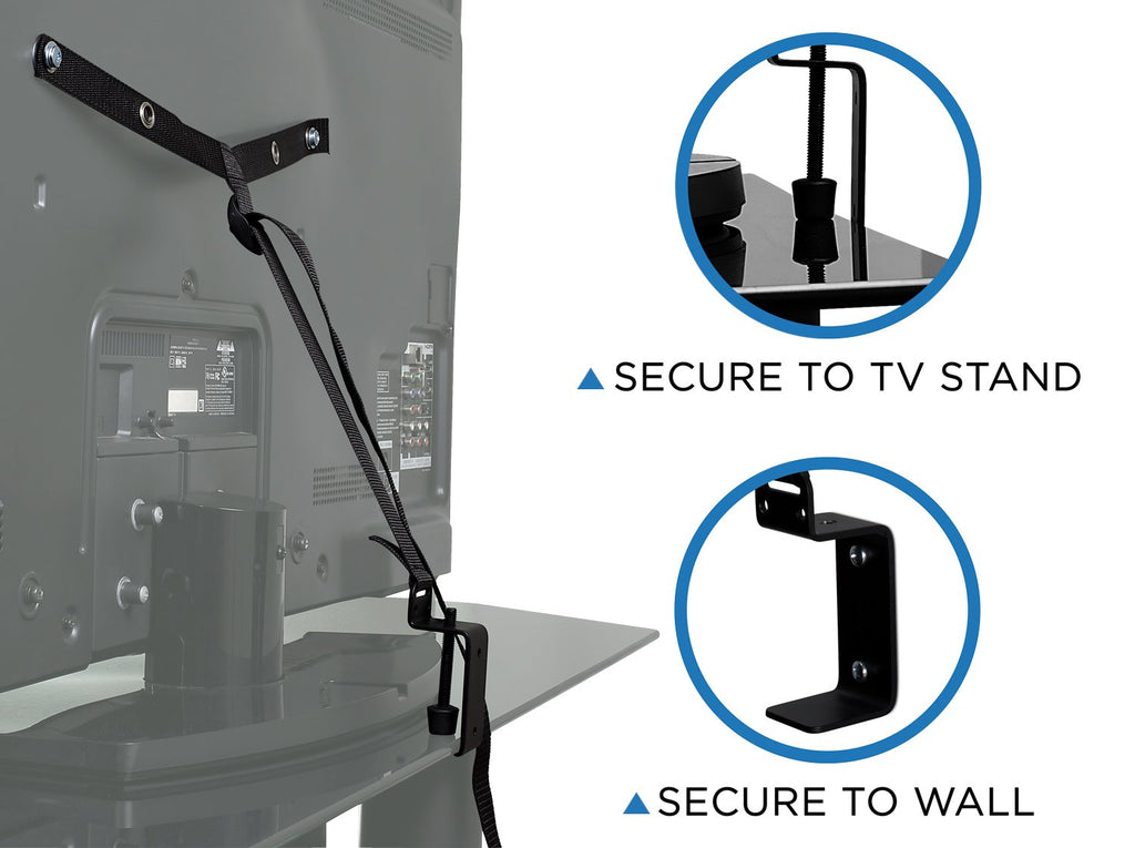 Mount It! TV Safety Straps For Child and Baby Proofing, Anti Tip Prevention and Earthquake Protection, Heavy Duty