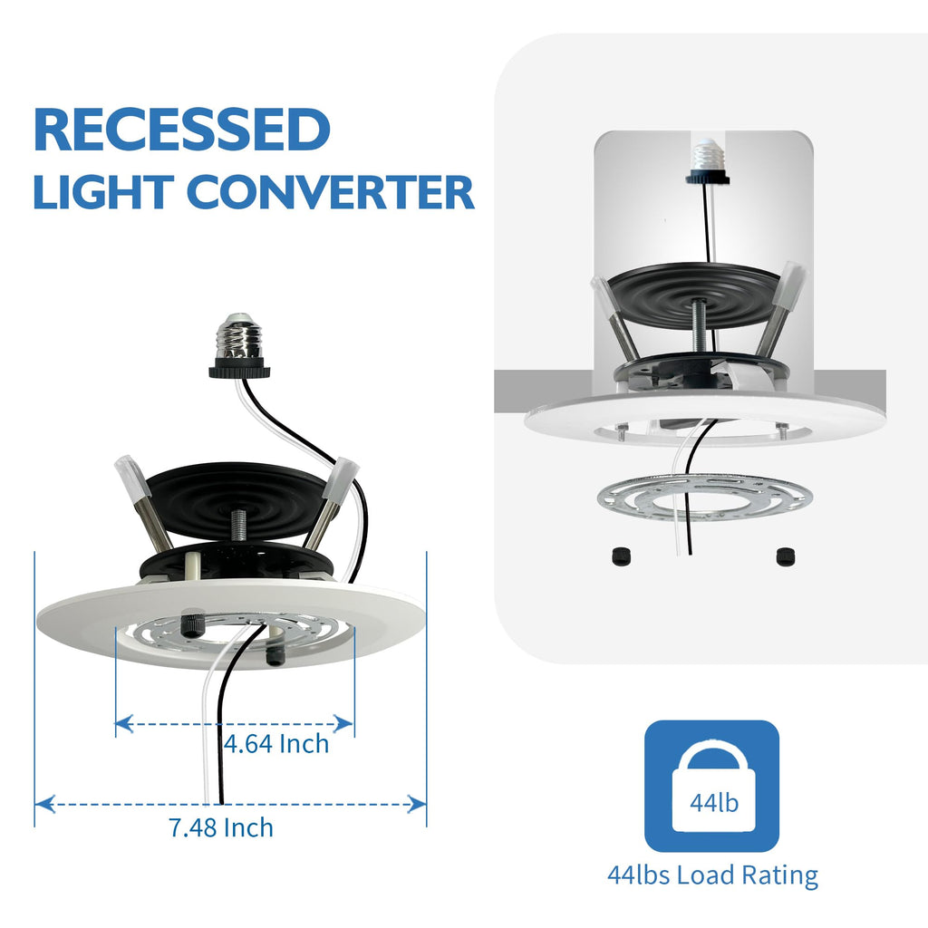 5/6" Recessed Can Light Conversion Kit, Can to Pendant Adapter