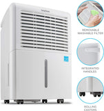 4,500 Sq Ft Smart Wi-Fi Energy Star Dehumidifier with App, Continuous Drain Hose Connector, Programmable Humidity