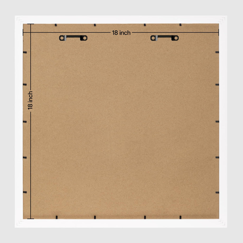 Picture Frames Set of 9, 18x18 in, Acrylic Cover, White