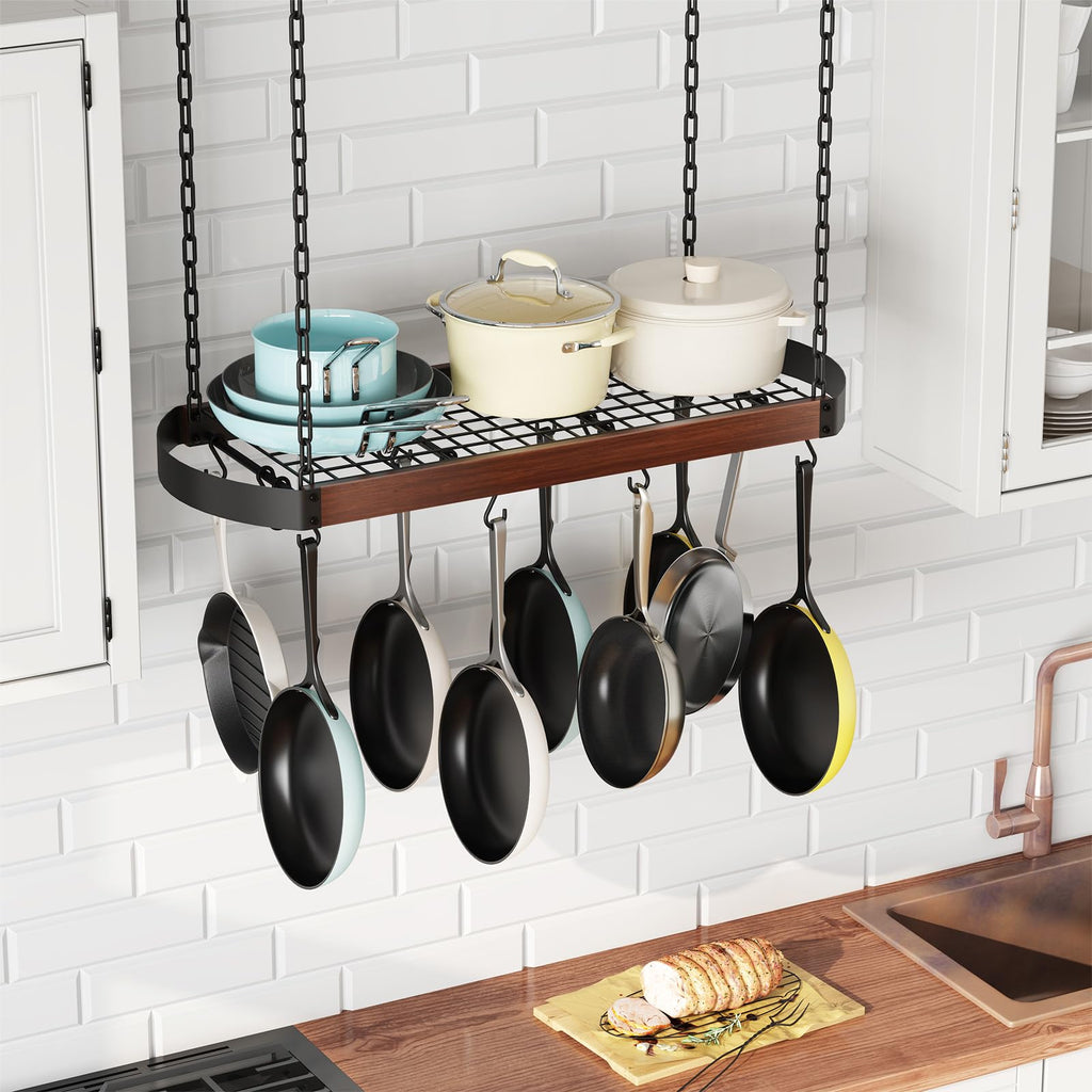 32'' Hanging Pot Rack, Ceiling Pan Hanger, Pot Holder