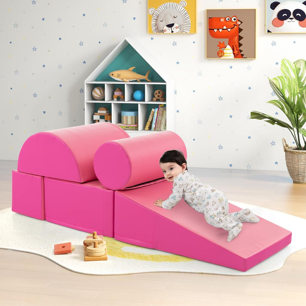 Piece Climb and Crawl Playset, Soft Climbing Foam Block Activity Play Structure Gym Equipment for Infant Baby