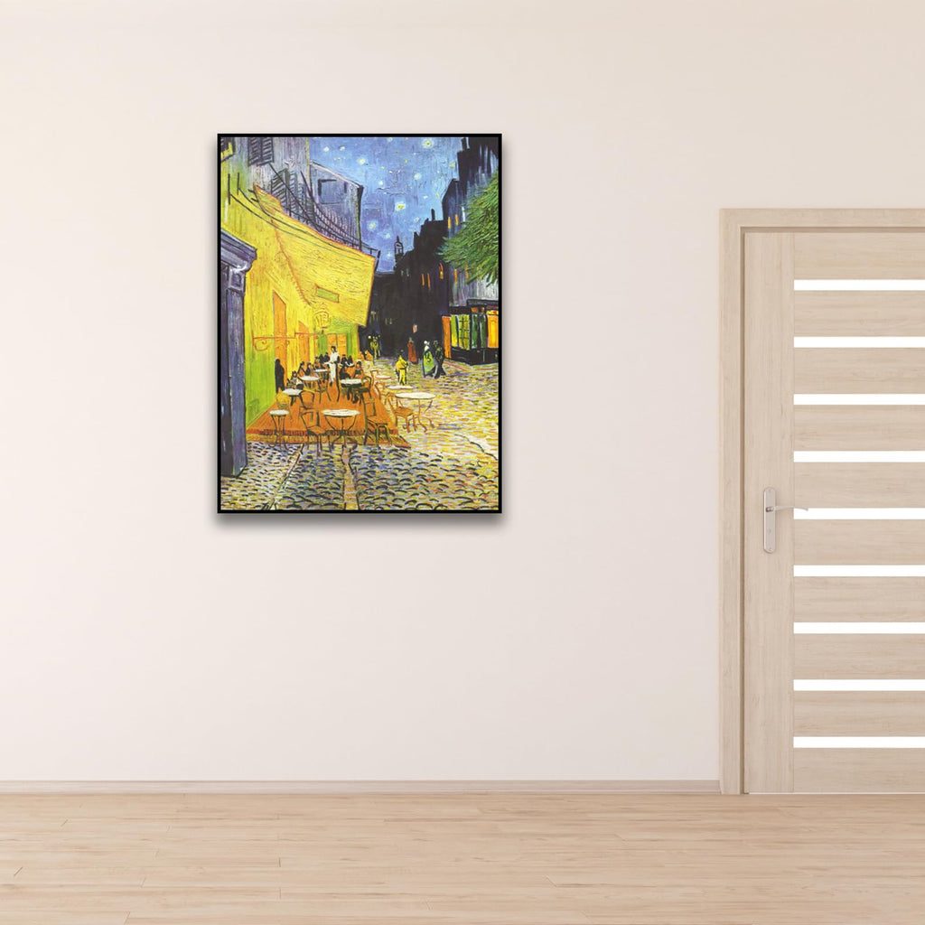 Vincent Van Gogh Canvas Wall Art Outdoor Cafe At Night Poster Impressionist Painting Style Retro Landscape Oil