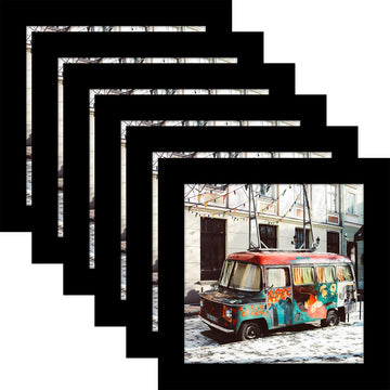 5x5 Picture Frames Solid Wood Square Photo Frame Black 6 Pack