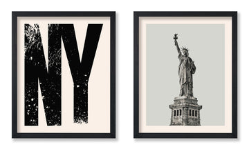 Master 2-Piece New York Poster - Statue of Liberty Print - Architecture - Gift for Men, Women & Travel Lover - Great