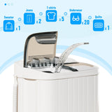 Portable Washing Machine, 18lbs Mini Washing Machine and Spin Dryer Combo, Mini Twin Tub Laundry Machine for Camping