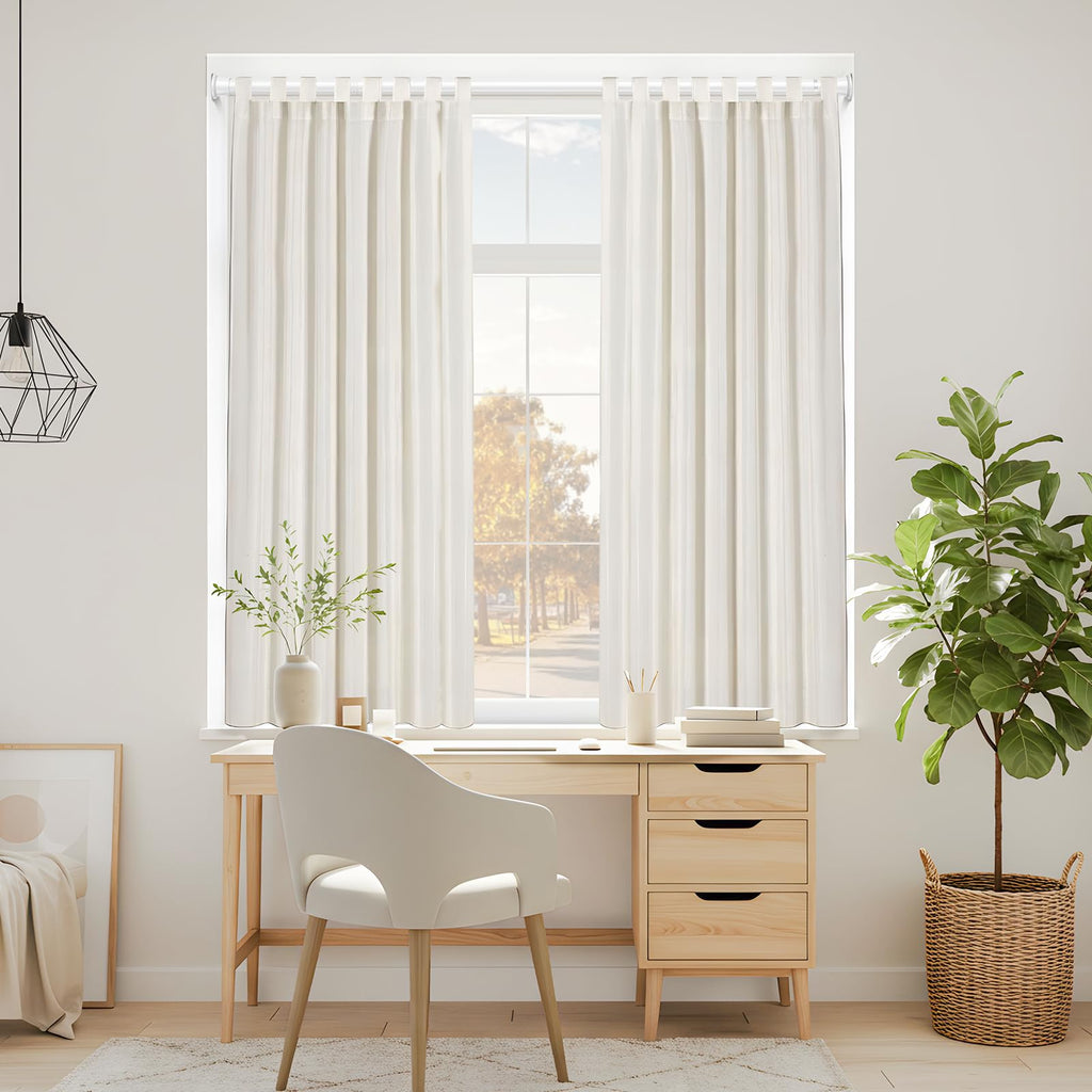 Spring Tension Curtain Rod 32-76 inch, White
