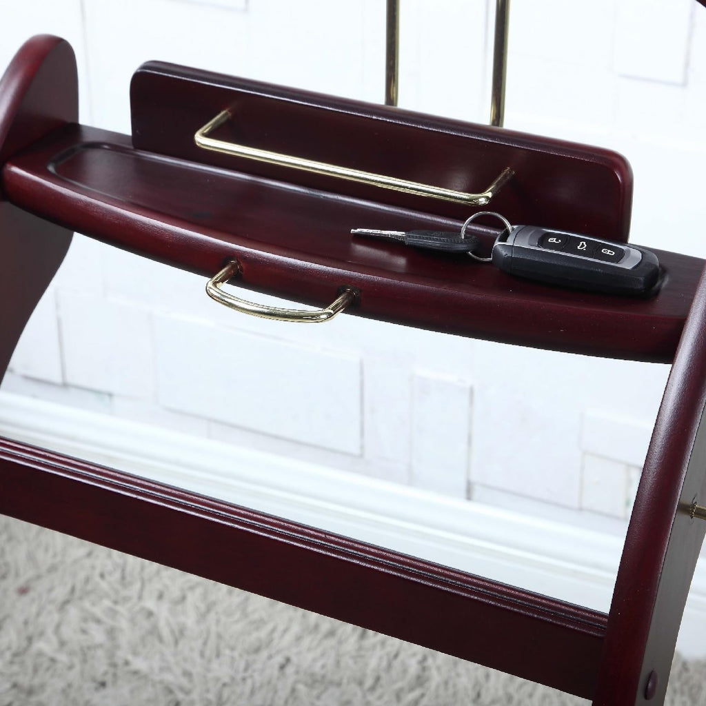 Products - Windsor Executive Wardrobe Valet, Mens Valet Stand, Accessory & Clothes Organizer (Mahogany)