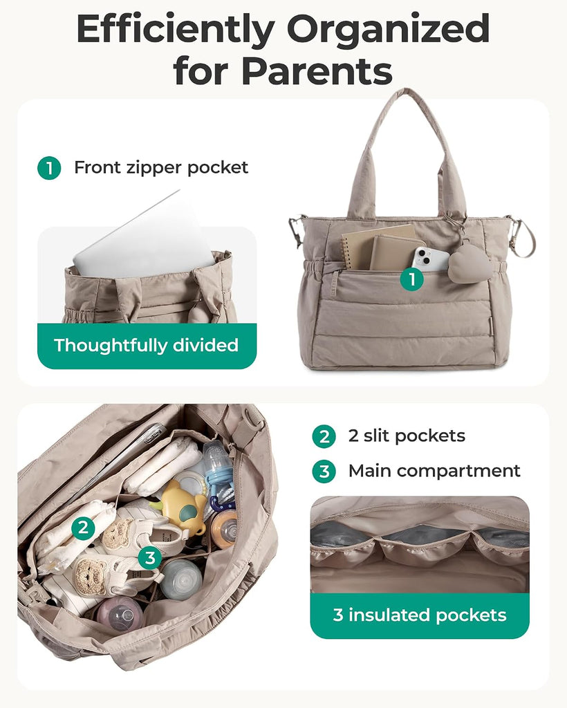 Diaper Bag Tote, Hospital Bag for Labor Delivery Travel Baby Tote