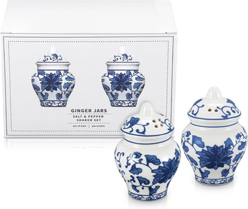 Chinoiserie Mini Ginger Jar Salt and Pepper Shakers Set - Set of 2