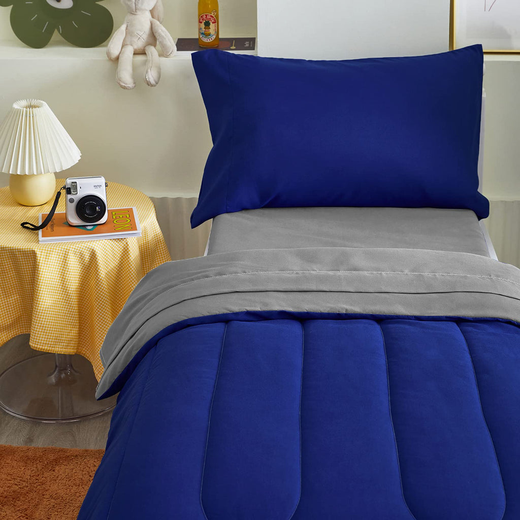 4 Pieces Toddler Bedding Set Ultra Soft and Breathable Toddler Sheet Set - Includes Comforter, Flat Sheet, Fitted
