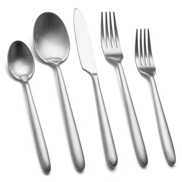 Heavy Duty Silverware Set, 40-Piece Premium Stainless Steel Flatware Sets For 8, Matte Brushed Finish Cutlery