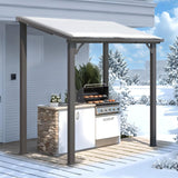 5' x 8' Outdoor Hardtop Grill Gazebo, Wall-Mounted Pergola H - Image 6