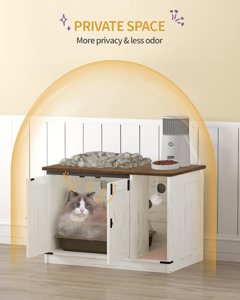 Cat Litter Box Enclosure, Hidden Litter Box Cabinet Furniture