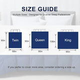Luxury Goose Feather Down Fiber Comforter Queen, 300TC Blue Cotton Blended Duvet Insert