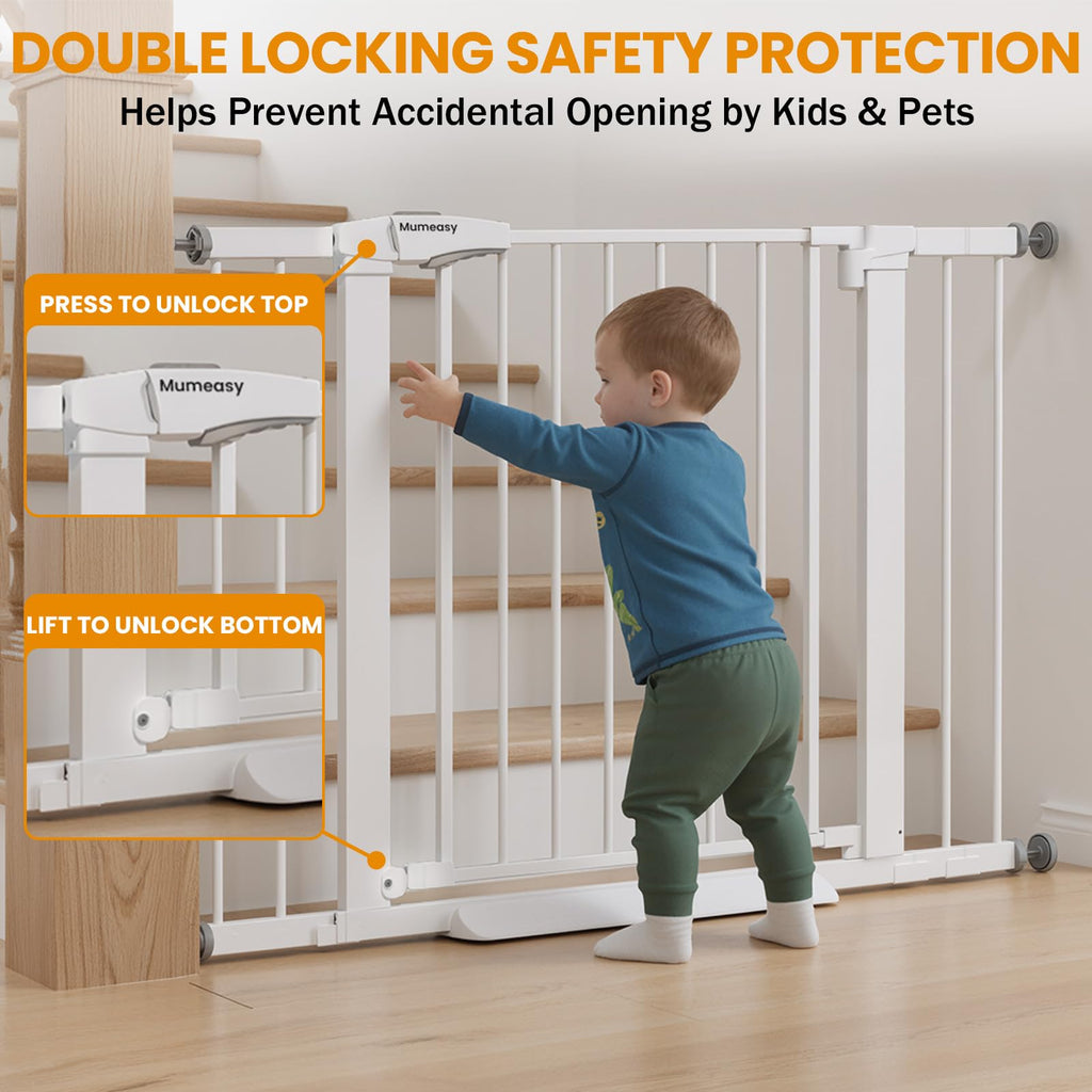 29.7-43" Baby Gate for Stairs & Doorways, Pressure Mounted Dog Gate