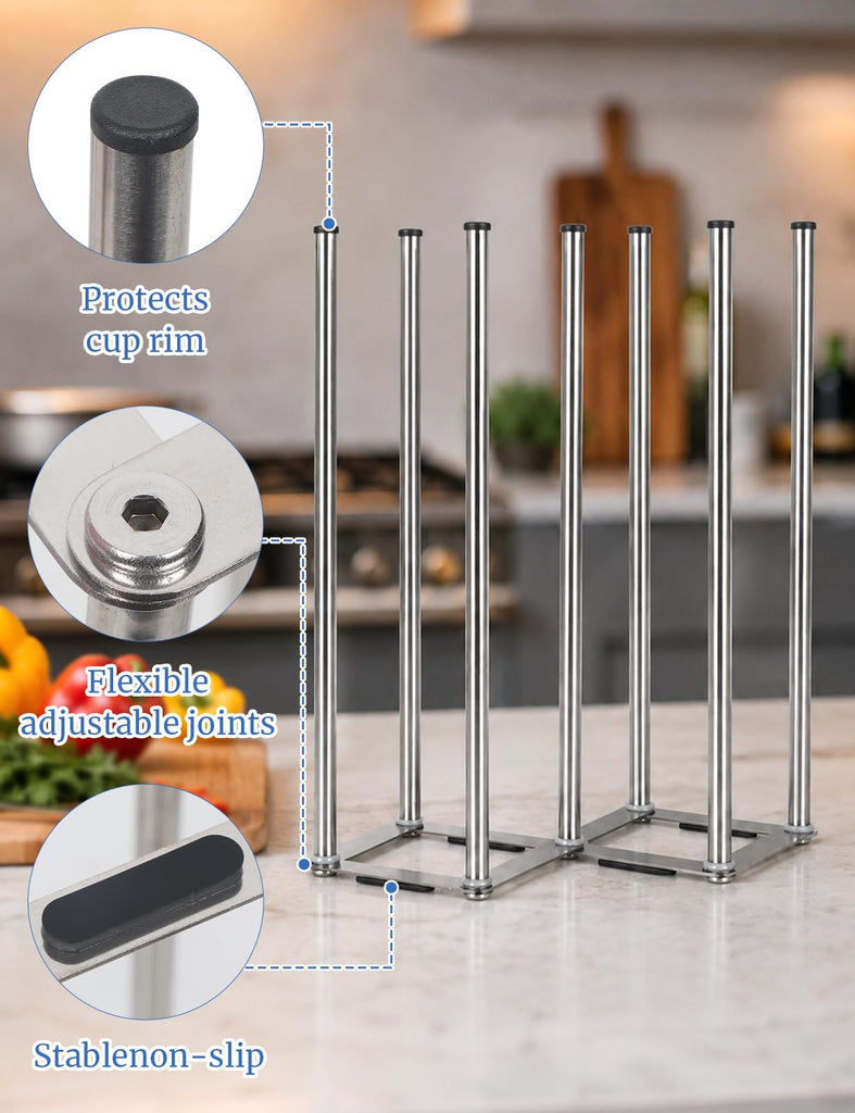 Foldable Bottle Drying Rack, Baby Bottle Drying Rack, Collapsible Cup Draining Holder, Retractable Reusable Stainless