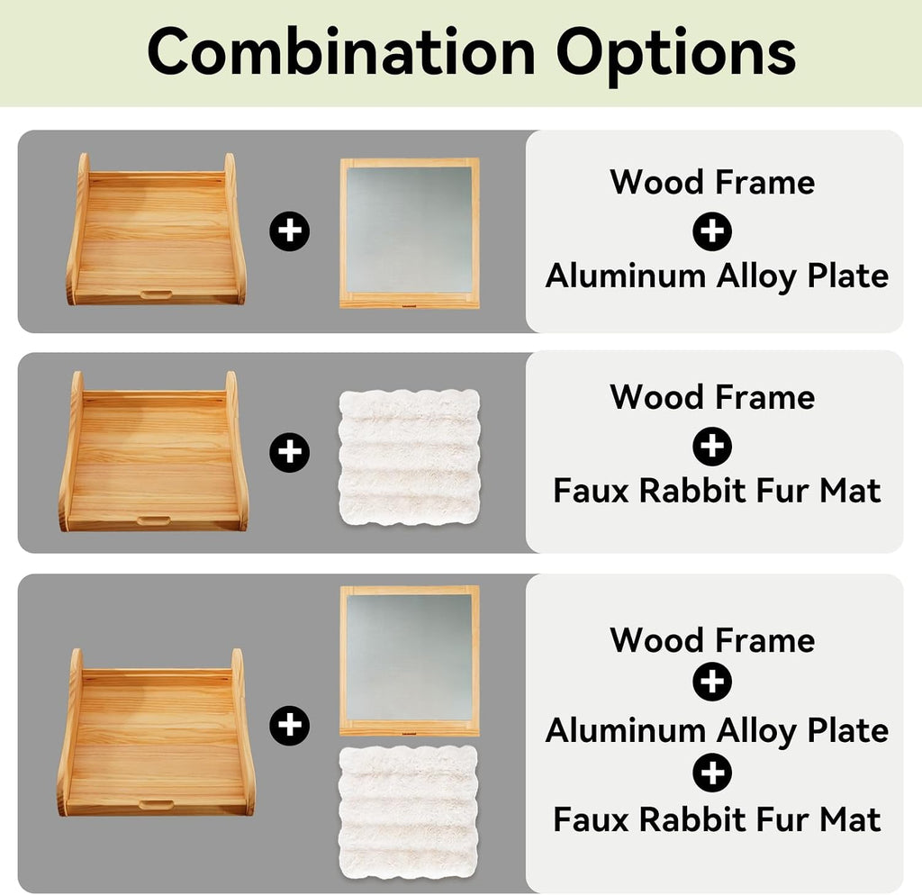 Elevated 3-in-1 Wood Dog Bed for Cats and Dogs Up to 33 lbs, All-Season