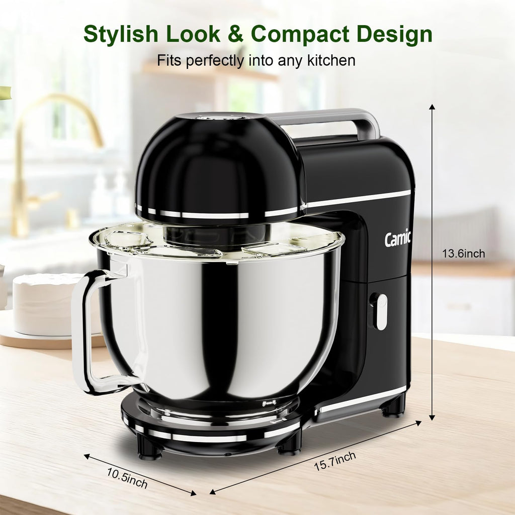 7.45 QT Tilt-Head Stand Mixer, Electric Mixer for Baking (Black)