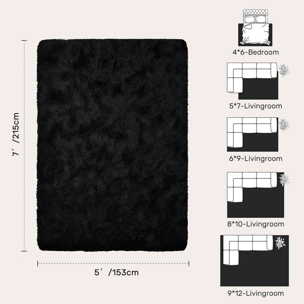 5x7 Black Area Rugs