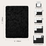 5x7 Fluffy Shag Area Rug, Ultra Soft Non-Slip Plush Carpet for Bedroom Kids Room Black