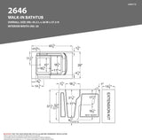 Tubs Series Wide Opening Door Left Drain Quick Fill Walk-In Soaking Tub in White Finish 26 in. x 46 in. | AMZ2646LWS