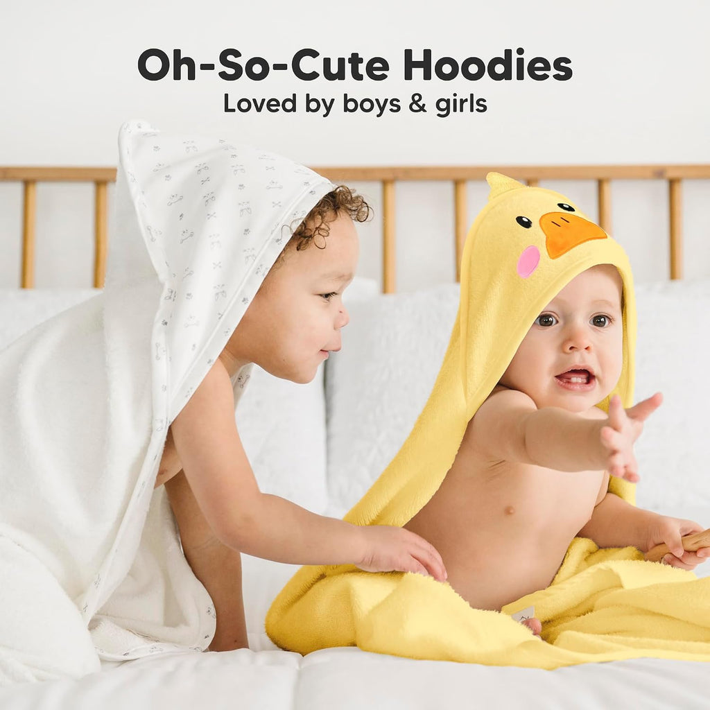 Hooded Baby Towel for Newborn, Baby Bath Towels (Duck, 35x35)