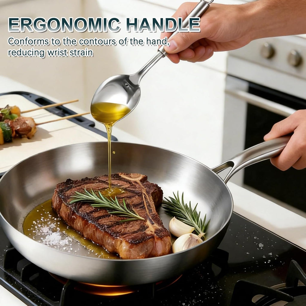 Stainless Steel Cookware Set - 20 PCS Pots and Pans Set with 3-Ply Stainless Steel Frying Pan, Professional Kitchen