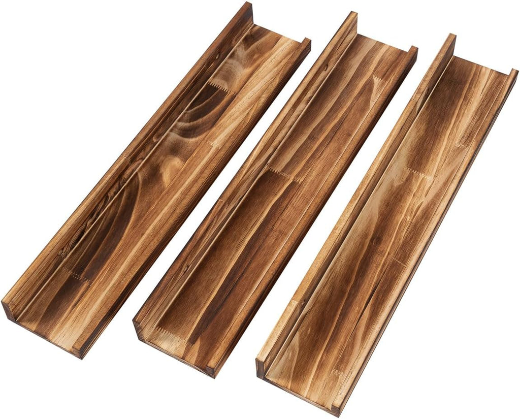 24 Inch Floating Shelves Set of 3 - Rustic Wood Picture Ledge Shelf Storage Decor - Nursery Book Shelves, Wall