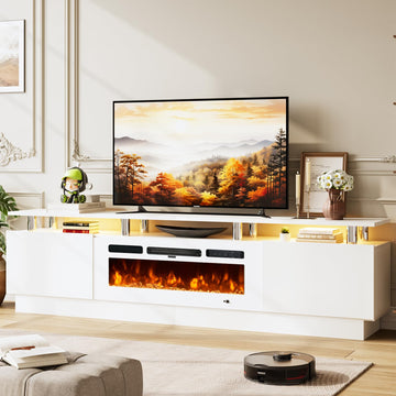 80" Entertainment Center & TV Stand, Modern Media Console with Storage Cabinet, Fits TVs up to 90", Living Room