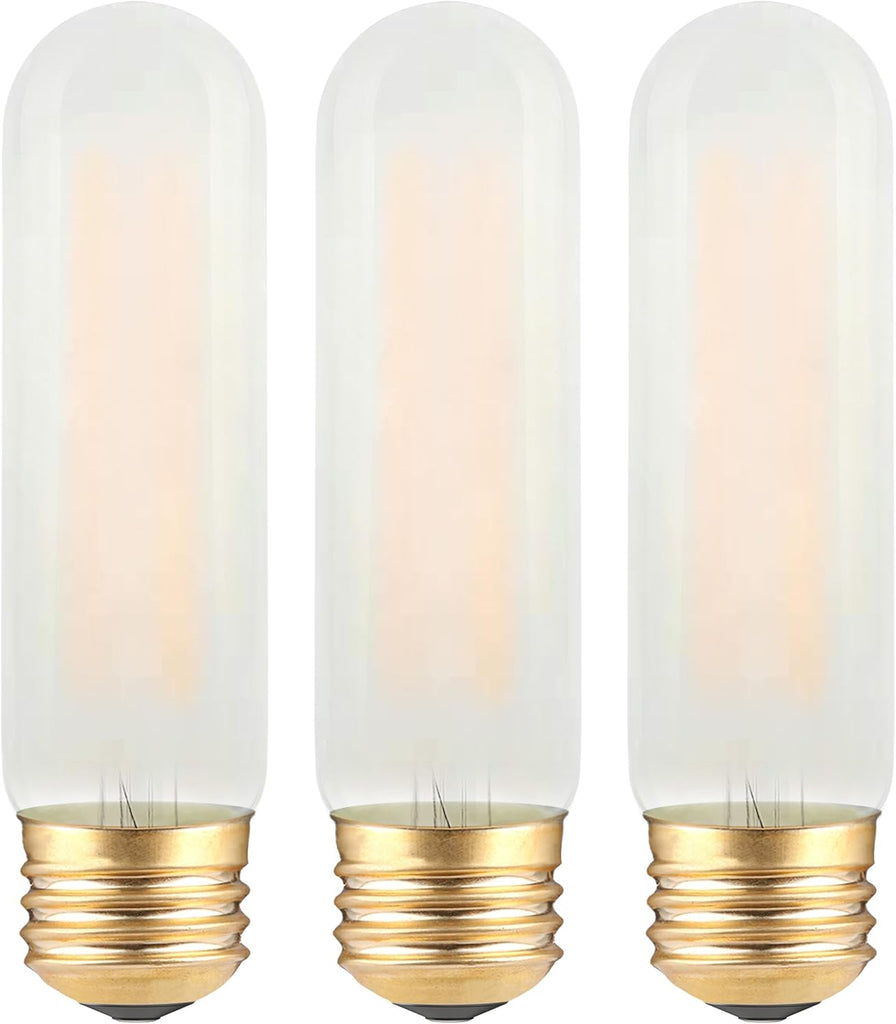 Frosted T10 LED Bulb- Dimmable E26 LED Chandelier Light Bulbs 25W Equivalent- 2700K Soft Warm- 2W Vintage Tubular