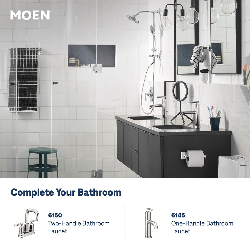 Gibson Chrome Pressure Balancing Eco-Performance Showerhead, Shower Handle, and Tub Spout, Posi-Temp Valve Required