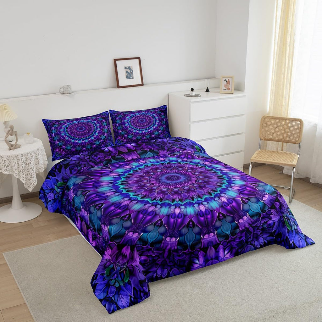 Mandala Comforter Set Queen Boho Chic Medallion Bedding Set